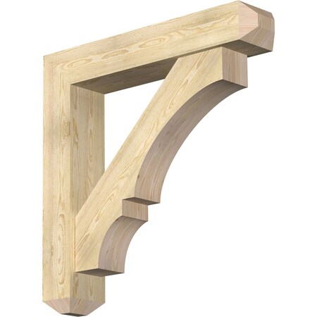 Balboa Craftsman Rough Sawn Bracket w/ Offset Brace, Douglas Fir, 8"W x 42"D x 42"H
